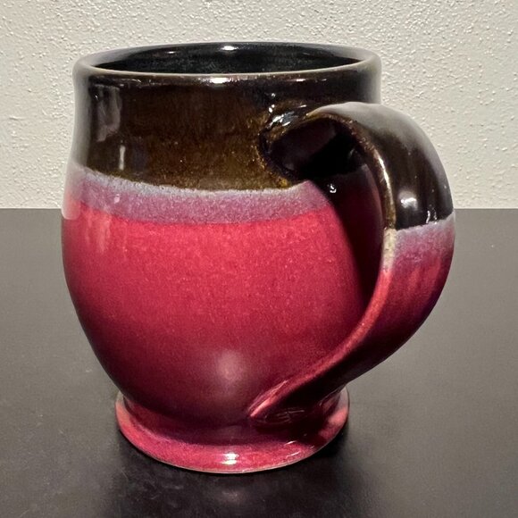 Handcrafted Hand Thrown Glazed Pottery Mug w/ Incised Bicycle by Jenny Blasen - Picture 6 of 16